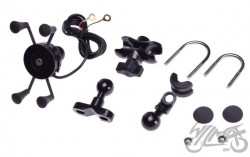 UCHWYT TELEFONU Z MOCOWANIEM MOTOCYKLOWY USB